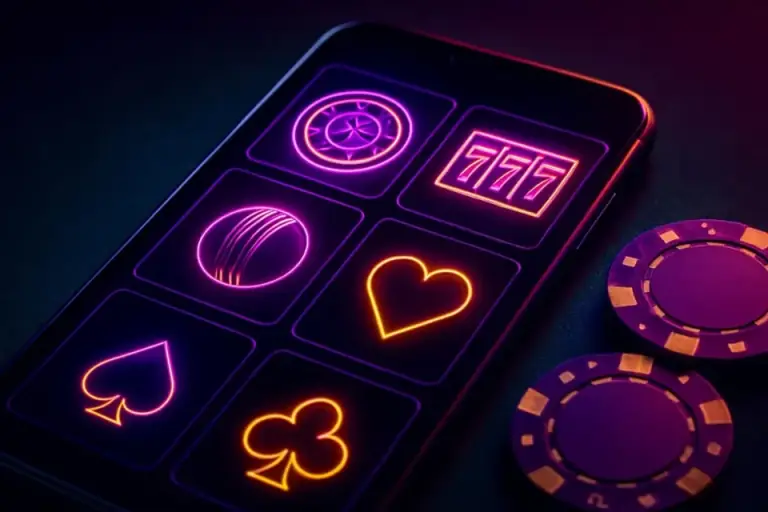 BDTWIN app lobby with slots, roulette and sports tiles on a phone